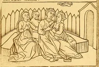 An illustration from Principia typographica. The block-books, or xylographic delineations of scripture history; issued in Holland, Flanders and Germany, during the fifteenth century, exemplified and considered in connexion with the origin of printing. To which is added an attempt to elucidate the character of the paper-marks of the period (1858)