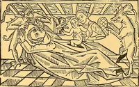 An illustration from Principia typographica. The block-books, or xylographic delineations of scripture history; issued in Holland, Flanders and Germany, during the fifteenth century, exemplified and considered in connexion with the origin of printing. To which is added an attempt to elucidate the character of the paper-marks of the period (1858)