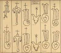An illustration from Principia typographica. The block-books, or xylographic delineations of scripture history; issued in Holland, Flanders and Germany, during the fifteenth century, exemplified and considered in connexion with the origin of printing. To which is added an attempt to elucidate the character of the paper-marks of the period (1858)