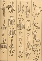 An illustration from Principia typographica. The block-books, or xylographic delineations of scripture history; issued in Holland, Flanders and Germany, during the fifteenth century, exemplified and considered in connexion with the origin of printing. To which is added an attempt to elucidate the character of the paper-marks of the period (1858)
