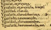 An illustration from Principios y reglas de la lengua cummanagota, general en varias naciones, que habitan en la Provincia de Cummana en las Indias Occidentales. (1683)