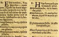 An illustration from Principios y reglas de la lengua cummanagota, general en varias naciones, que habitan en la Provincia de Cummana en las Indias Occidentales. (1683)