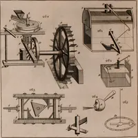 An illustration from The principles of mechanics : explaining and demonstrating the general laws of motion, the laws of gravity, motion of descending bodies, projectiles, mechanic powers, pendulums, centers of gravity, &c. strength and stress of timber, hydrostatics, and construction of machines : a work very necessary to be known, by all gentlemen, and others, that desire to have an insight into the works of nature and art : and extremely useful to all sorts of artificers, particularly to architects, engineers, shipwrights, millwrights, watchmakers, &c. or any that work in a mechanical way : illustrated with forty-three copper-plates (1773)