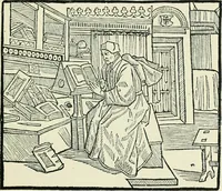 An illustration from The printed book, its history, illustration, and adornment, from the days of Gutenberg to the present time (1887)