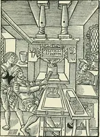 An illustration from The printed book, its history, illustration, and adornment, from the days of Gutenberg to the present time (1887)