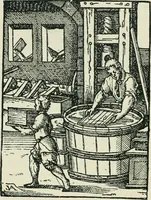 An illustration from The printed book, its history, illustration, and adornment, from the days of Gutenberg to the present time (1887)