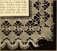 An illustration from The Priscilla crochet book, edgings and insertions, no. 2; a collection of beautiful and useful patterns, with directions for working (1916)