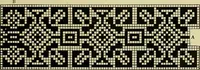 An illustration from The Priscilla filet crochet book : a collection of beautiful designs in filet crochet, equally adapted to cross-stitch beads and canvas with working directions (1915)