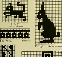 Picture 26 of 65 from The Priscilla filet crochet book : a collection of beautiful designs in filet crochet, equally adapted to cross-stitch beads and canvas with working directions (1915), leaf 24