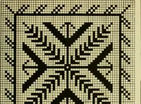 An illustration from The Priscilla filet crochet book : a collection of beautiful designs in filet crochet, equally adapted to cross-stitch beads and canvas with working directions (1915)