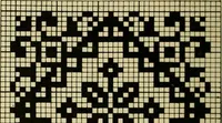An illustration from The Priscilla filet crochet book : a collection of beautiful designs in filet crochet, equally adapted to cross-stitch beads and canvas with working directions (1915)