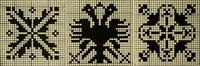 An illustration from The Priscilla filet crochet book : a collection of beautiful designs in filet crochet, equally adapted to cross-stitch beads and canvas with working directions (1915)