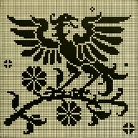 Picture 42 of 65 from The Priscilla filet crochet book : a collection of beautiful designs in filet crochet, equally adapted to cross-stitch beads and canvas with working directions (1915), leaf 42