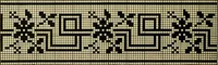 An illustration from The Priscilla filet crochet book : a collection of beautiful designs in filet crochet, equally adapted to cross-stitch beads and canvas with working directions (1915)