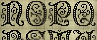 An illustration from The Priscilla filet crochet book : a collection of beautiful designs in filet crochet, equally adapted to cross-stitch beads and canvas with working directions (1915)