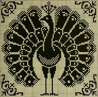 An illustration from The Priscilla filet crochet book : a collection of beautiful designs in filet crochet, equally adapted to cross-stitch beads and canvas with working directions (1915)