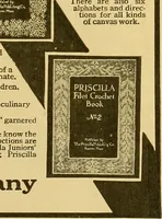 An illustration from The Priscilla filet crochet book : a collection of beautiful designs in filet crochet, equally adapted to cross-stitch beads and canvas with working directions (1915)