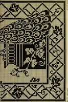 An illustration from The Priscilla filet crochet book, no. 2 ; a collection of beautiful designs in filet crochet, introducing filet crochet brodé, embroidery on crochet and cameo crochet (1914)