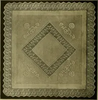 An illustration from The Priscilla filet crochet book, no. 2 ; a collection of beautiful designs in filet crochet, introducing filet crochet brodé, embroidery on crochet and cameo crochet (1914)