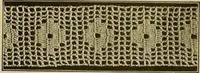 An illustration from The Priscilla filet crochet book, no. 2 ; a collection of beautiful designs in filet crochet, introducing filet crochet brodé, embroidery on crochet and cameo crochet (1914)