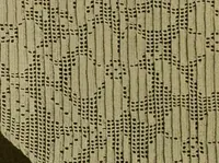 An illustration from The Priscilla filet crochet book, no. 2 ; a collection of beautiful designs in filet crochet, introducing filet crochet brodé, embroidery on crochet and cameo crochet (1914)