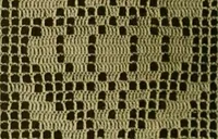 An illustration from The Priscilla filet crochet book, no. 2 ; a collection of beautiful designs in filet crochet, introducing filet crochet brodé, embroidery on crochet and cameo crochet (1914)