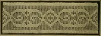 An illustration from The Priscilla filet crochet book, no. 2 ; a collection of beautiful designs in filet crochet, introducing filet crochet brodé, embroidery on crochet and cameo crochet (1914)