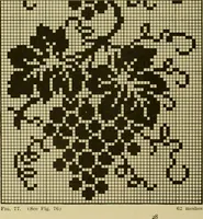 An illustration from The Priscilla filet crochet book, no. 2 ; a collection of beautiful designs in filet crochet, introducing filet crochet brodé, embroidery on crochet and cameo crochet (1914)