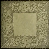 An illustration from The Priscilla filet crochet book, no. 2 ; a collection of beautiful designs in filet crochet, introducing filet crochet brodé, embroidery on crochet and cameo crochet (1914)