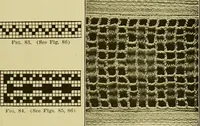 An illustration from The Priscilla filet crochet book, no. 2 ; a collection of beautiful designs in filet crochet, introducing filet crochet brodé, embroidery on crochet and cameo crochet (1914)