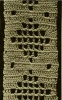 An illustration from The Priscilla filet crochet book, no. 2 ; a collection of beautiful designs in filet crochet, introducing filet crochet brodé, embroidery on crochet and cameo crochet (1914)