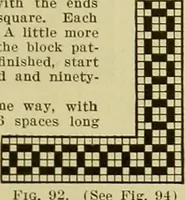 Picture 51 of 80 from The Priscilla filet crochet book, no. 2 ; a collection of beautiful designs in filet crochet, introducing filet crochet brodé, embroidery on crochet and cameo crochet (1914), leaf 38
