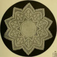 An illustration from The Priscilla filet crochet book, no. 2 ; a collection of beautiful designs in filet crochet, introducing filet crochet brodé, embroidery on crochet and cameo crochet (1914)