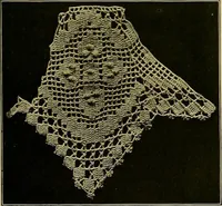An illustration from The Priscilla filet crochet book, no. 2 ; a collection of beautiful designs in filet crochet, introducing filet crochet brodé, embroidery on crochet and cameo crochet (1914)