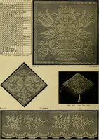 An illustration from The Priscilla filet crochet book, no. 2 ; a collection of beautiful designs in filet crochet, introducing filet crochet brodé, embroidery on crochet and cameo crochet (1914)