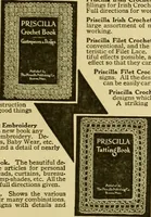 An illustration from The Priscilla filet crochet book, no. 2 ; a collection of beautiful designs in filet crochet, introducing filet crochet brodé, embroidery on crochet and cameo crochet (1914)
