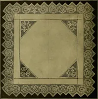An illustration from The Priscilla filet crochet book, no. 2 ; a collection of beautiful designs in filet crochet, introducing filet crochet brodé, embroidery on crochet and cameo crochet (1914)