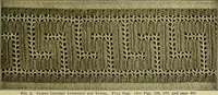 An illustration from The Priscilla filet crochet book, no. 2 ; a collection of beautiful designs in filet crochet, introducing filet crochet brodé, embroidery on crochet and cameo crochet (1914)