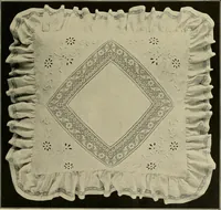 An illustration from The Priscilla filet crochet book; a collection of beautiful designs in filet crochet, equally adapted to cross-stitch, beads and canvas, with working directions (1911)