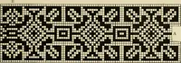 An illustration from The Priscilla filet crochet book; a collection of beautiful designs in filet crochet, equally adapted to cross-stitch, beads and canvas, with working directions (1911)