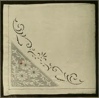 An illustration from The Priscilla filet crochet book; a collection of beautiful designs in filet crochet, equally adapted to cross-stitch, beads and canvas, with working directions (1911)