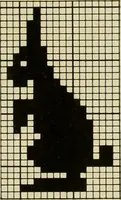 An illustration from The Priscilla filet crochet book; a collection of beautiful designs in filet crochet, equally adapted to cross-stitch, beads and canvas, with working directions (1911)
