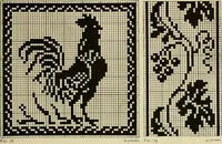 An illustration from The Priscilla filet crochet book; a collection of beautiful designs in filet crochet, equally adapted to cross-stitch, beads and canvas, with working directions (1911)