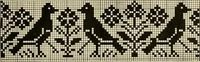 An illustration from The Priscilla filet crochet book; a collection of beautiful designs in filet crochet, equally adapted to cross-stitch, beads and canvas, with working directions (1911)