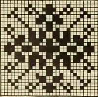 An illustration from The Priscilla filet crochet book; a collection of beautiful designs in filet crochet, equally adapted to cross-stitch, beads and canvas, with working directions (1911)