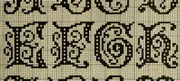 An illustration from The Priscilla filet crochet book; a collection of beautiful designs in filet crochet, equally adapted to cross-stitch, beads and canvas, with working directions (1911)