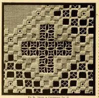 An illustration from The Priscilla Hardanger book; a collection of beautiful designs in Hardanger embroidery (1909)