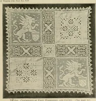 Picture 52 of 97 from The Priscilla netting book, containing full directions for making square and circular netting, and for the various stitches with which netting is ornamented, also a great number of finished pieces in the different varieties of netting and filet brodé (1914), leaf 26
