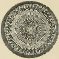 An illustration from The Priscilla netting book, containing full directions for making square and circular netting, and for the various stitches with which netting is ornamented, also a great number of finished pieces in the different varieties of netting and filet brodé (1914)