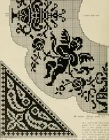 Picture 73 of 97 from The Priscilla netting book, containing full directions for making square and circular netting, and for the various stitches with which netting is ornamented, also a great number of finished pieces in the different varieties of netting and filet brodé (1914), leaf 35